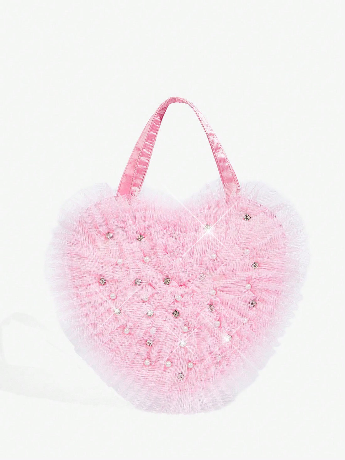 Elevate your style with our Enchanting Heart-Shaped Handbag. Adorned with a diamond pearl decor, this handbag is sure to make a statement. Its unique heart-shaped design adds a touch of whimsy while the high-quality materials provide durability. Perfect for everyday use or special occasions.