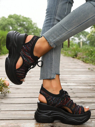 Step Up Your Style with Women's Thick-Soled Platform Sport Sandals