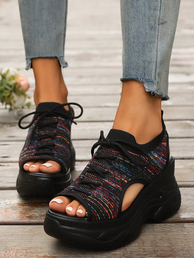 Step Up Your Style with Women's Thick-Soled Platform Sport Sandals