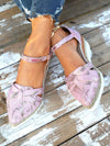 Pink Bowknot Lightweight Platform High Top Sandals: Stylish Roman Shoes for Plus Size Women with Wide Feet