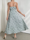 Chic Summer Elegance: Jacquard Cross-Strap Cinched Waist Dress