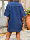 Stay Stylish on Vacation with Drop Shoulder Denim Dress