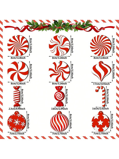 Sweeten Your Christmas: 24-Piece Wooden Candy Cane Decorative Set