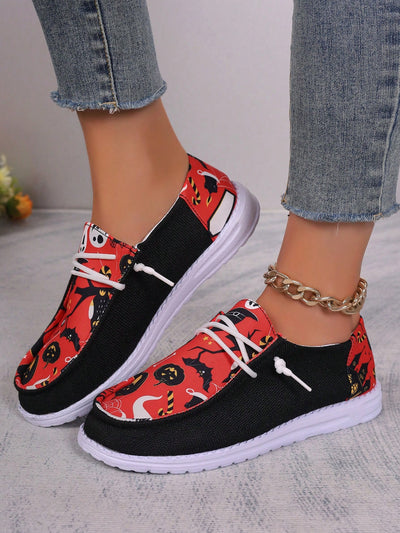 Halloween Embroidered Casual Sports Shoes: Spooktacular Holiday Style