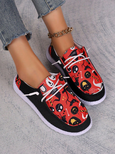 Halloween Embroidered Casual Sports Shoes: Spooktacular Holiday Style