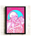 Retro Skeleton Pink Canvas Wall Art - Home Room Decoration