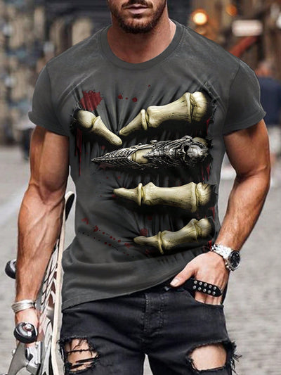 Skulls and Style: Men's Casual Short Sleeve T-Shirt for Summer