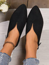 Chic and Comfortable: Women's Pointed Suede Slip-On Flat Shoes with Buckle Detail