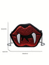 Red Glittery Vampire Lips Crossbody Handbag: Spooky and Stylish