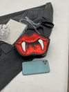 Red Glittery Vampire Lips Crossbody Handbag: Spooky and Stylish