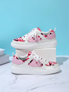 Pretty in Pink: Leopard Print Casual Student Sneakers for Women