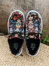 Black Skull Halloween Canvas Slip-On Shoes: Lightweight, Non-Slip, and Easy to Wear