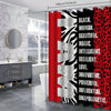 Leopard Print and Vertical Stripe Inspirational Quote Shower Curtain Set