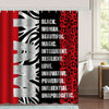 Leopard Print and Vertical Stripe Inspirational Quote Shower Curtain Set