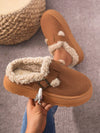 Cozy Chic: Women's Faux Fur-Lined Winter Slip-On Snow Boots