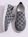 Grey Floral Slip-On Shoes: Stylish and Comfortable for Students and Moms