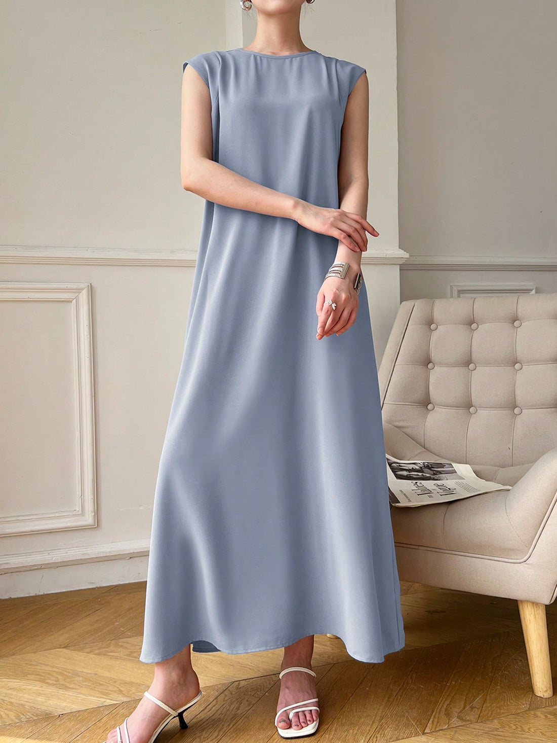 Make a statement without saying a word in our sleeveless maxi Arabian dress! This solid-color showstopper flows gracefully with every step, turning heads and collecting compliments. Perfect for those days when you want to feel fabulous without trying too hard. Slip it on, add your favorite accessories, and voilà – instant elegance with zero effort!