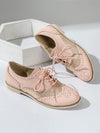 Pretty in Pink: Women's Patchwork Design Brogue Oxford Shoes