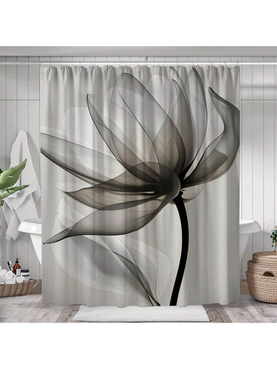 Leafy Elegance: Waterproof and Mildewproof Polyester Shower Curtain for Stylish Bathroom Divider