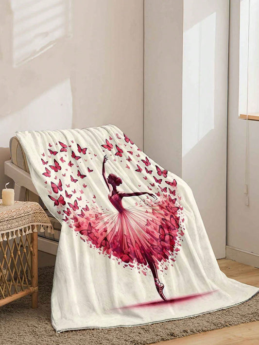 Love Ballet Print Flannel Blanket: Your All-Season Soft, Warm Companion for Home, Office, and Travel