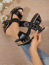 Beautiful Butterfly Flower Studs Peep Toe Wedge Sandals: A Feminine Touch to Your Summer Wardrobe