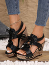 Stylish Plus Size Summer Wedge Sandals with Rivet Detail