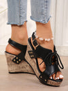 Stylish Plus Size Summer Wedge Sandals with Rivet Detail