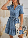 Blue Wrap Belt Knotted Denim Dress: The Perfect Casual and Versatile Wardrobe Essential for Women