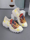 Pumpkin Patch Ghost Print Casual Athletic Sneakers: Lightweight & Comfortable