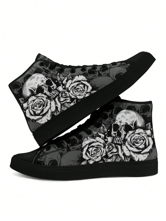 Expertly designed for the modern woman, these Black and White Skull And Rose Women's Canvas Shoes combine style and comfort. Made with soft and breathable materials, these lightweight shoes are durable and perfect for all-day wear. Upgrade your shoe collection and make a statement with these unique and versatile shoes.