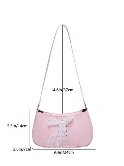 Elegant Ballet Style Lace Shoulder Bag with Bowknot Detail - The Perfect Blend of Sweetness and Style