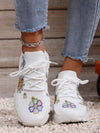 Sun Face Print Women's Fashionable Casual Sneakers: Embrace Fun Fashion with Style