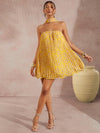 Elevate Your Style with Effortless Elegance with Haute Neck Tie Pleated Dress