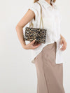 Wild and Chic: Leopard Print Mini Square Shoulder Bag for Women