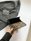 Wild and Chic: Leopard Print Mini Square Shoulder Bag for Women