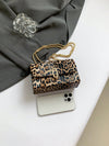 Wild and Chic: Leopard Print Mini Square Shoulder Bag for Women