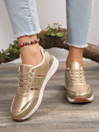 Leopard Print Lace-Up Sneakers: Stylish Comfort for Casual and Commuting