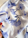 Summer Breeze: Floral Printed Silk Scarf for Women - Beach Holiday Essential