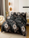 Cozy Leaves Printed 3-Piece Brushed Polyester Bedding Set - Duvet Cover & Pillow Cases