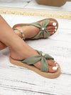 Chic Coastal Vibes: Stylish Flat Sandals with Thick Bottom and Linen Texture