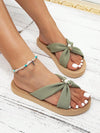 Chic Coastal Vibes: Stylish Flat Sandals with Thick Bottom and Linen Texture