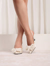 Elegant Faux Pearl Bowknot Stiletto Heels: Chic Bridal & Party Footwear