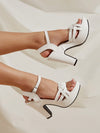 White Leather Weave Platform Sandals: Versatile Style for Daily Wear and Special Occasions