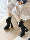 Sweet and Cute Lolita Fashion with Japanese Lace Flower Short Boots