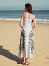 Tropical Paradise: Beach Vacation Dress with Bowknot Shoulder Straps