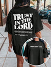 Faith-Inspired Summer Tee: Trust in the Lord Graphic Drop Shoulder T-Shirt