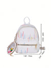 Stylish Color Block Nylon Backpack Set for Women and Children - Perfect for Daily Use