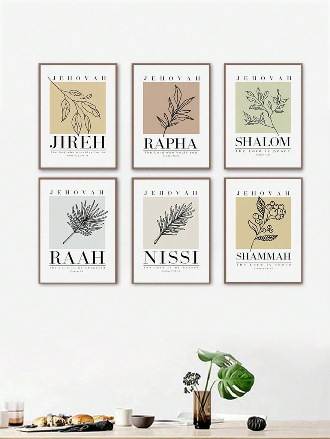 Bring a fresh faith-filled vibe to your space with this set of 6 Modern Minimalist Christian Wall Art Prints. Each print features simple, clean designs inspired by the Bible, perfect for adding a touch of inspiration without overwhelming your walls. These prints create a calm, uplifting atmosphere, making your home feel both stylish and spiritually grounded. Easy to mix, match, and marvel at!