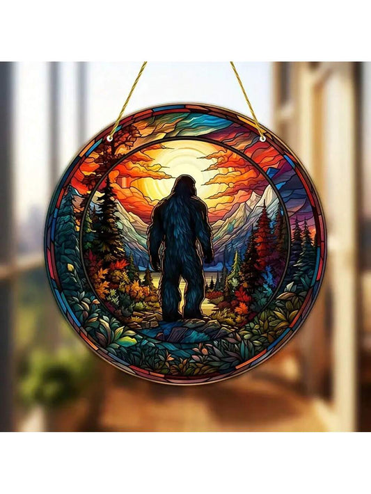 Vibrant Sasquatch Window Hanging Ornament: A Colorful Addition to Your Home Decor