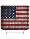 Patriotic Pride Shower Curtain - American Flag Graphic Print with Waterproof Design and 12 Plastic Hooks - 72x72 Inches